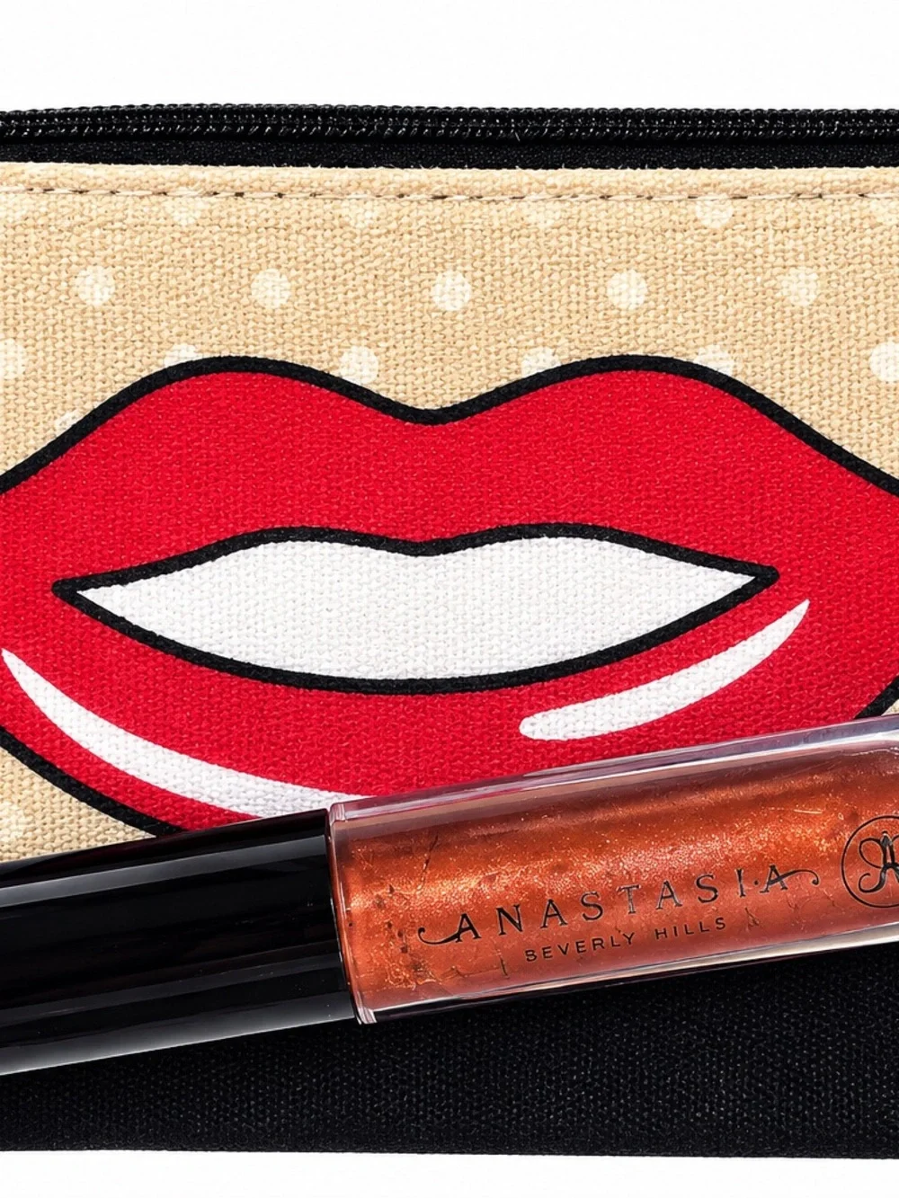 Makeup Pouch with Lip Bundle (Dior and Anastasia Lip Gloss